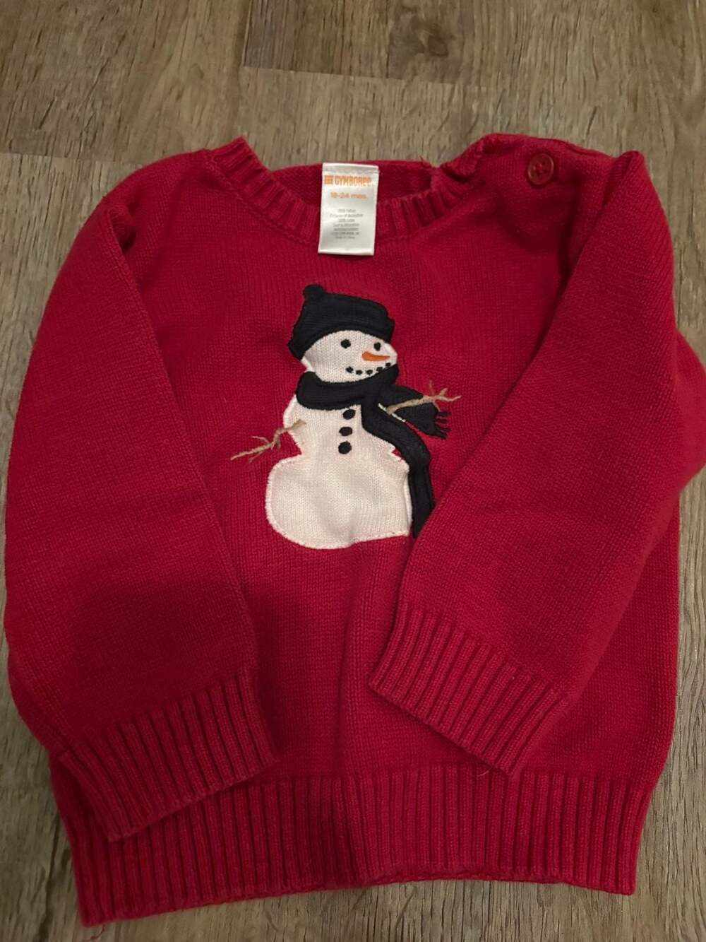 Gymboree Toddler Boys Red Snowman Knit Sweater 18-24 Months - Picture 2 of 5